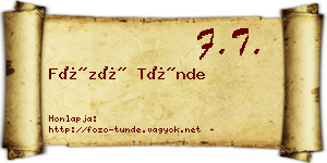 Főző Tünde névjegykártya